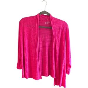 gnw fuchsia open cardigan rayon 1X